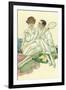 Happy Tennis Couple-null-Framed Art Print