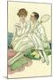 Happy Tennis Couple-null-Mounted Art Print