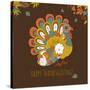 Happy Thanksgiving Beautiful Turkey Card-Alisa Foytik-Stretched Canvas