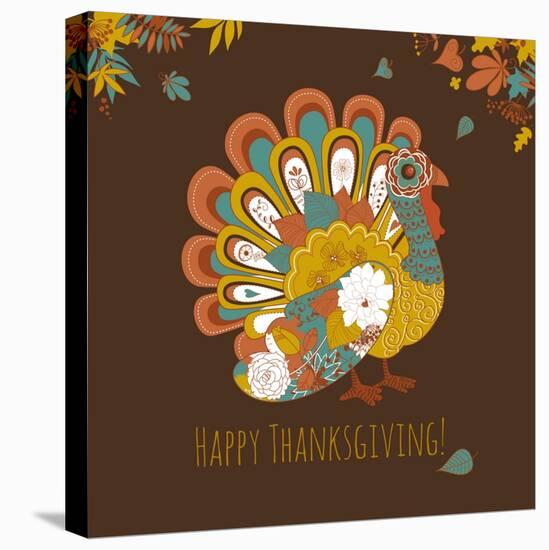 Happy Thanksgiving Beautiful Turkey Card-Alisa Foytik-Stretched Canvas