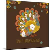 Happy Thanksgiving Beautiful Turkey Card-Alisa Foytik-Mounted Art Print