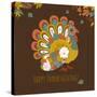 Happy Thanksgiving Beautiful Turkey Card-Alisa Foytik-Stretched Canvas