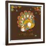 Happy Thanksgiving Beautiful Turkey Card-Alisa Foytik-Framed Art Print