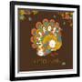 Happy Thanksgiving Beautiful Turkey Card-Alisa Foytik-Framed Art Print