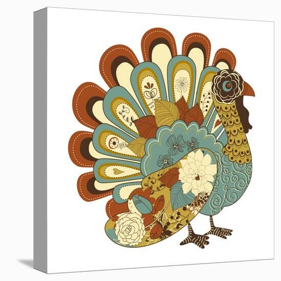 Happy Thanksgiving Beautiful Turkey Card-Alisa Foytik-Stretched Canvas