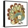 Happy Thanksgiving Beautiful Turkey Card-Alisa Foytik-Framed Stretched Canvas