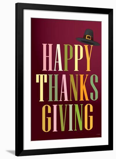 Happy Thanksgiving (Colorful, Dark)-null-Framed Art Print
