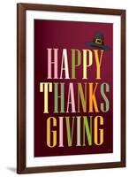 Happy Thanksgiving (Colorful, Dark)-null-Framed Art Print