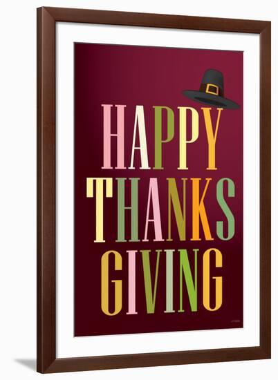 Happy Thanksgiving (Colorful, Dark)-null-Framed Art Print