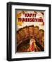 Happy Thanksgiving Turkey-Kimberly Allen-Framed Art Print