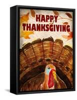 Happy Thanksgiving Turkey-Kimberly Allen-Framed Stretched Canvas