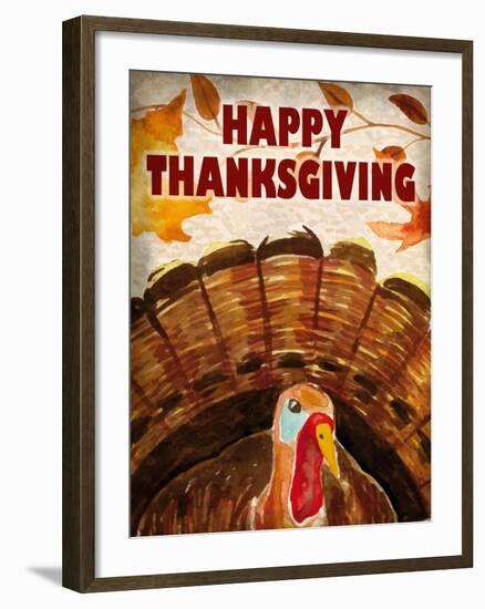 Happy Thanksgiving Turkey-Kimberly Allen-Framed Art Print