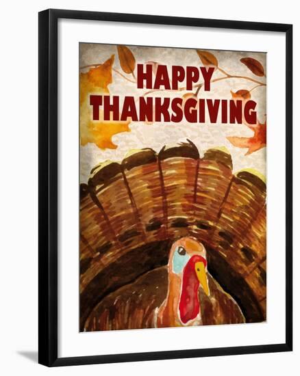 Happy Thanksgiving Turkey-Kimberly Allen-Framed Art Print