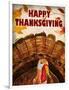 Happy Thanksgiving Turkey-Kimberly Allen-Framed Art Print