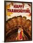 Happy Thanksgiving Turkey-Kimberly Allen-Framed Art Print