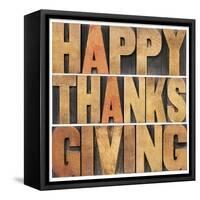 Happy Thanksgiving-PixelsAway-Framed Stretched Canvas