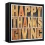 Happy Thanksgiving-PixelsAway-Framed Stretched Canvas