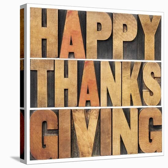 Happy Thanksgiving-PixelsAway-Stretched Canvas
