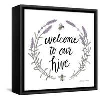 Happy to Bee Home Words II-Sara Zieve Miller-Framed Stretched Canvas