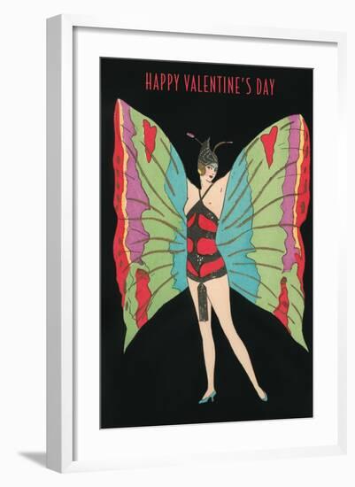 Happy Valentine's Day, Butterfly Woman-null-Framed Art Print