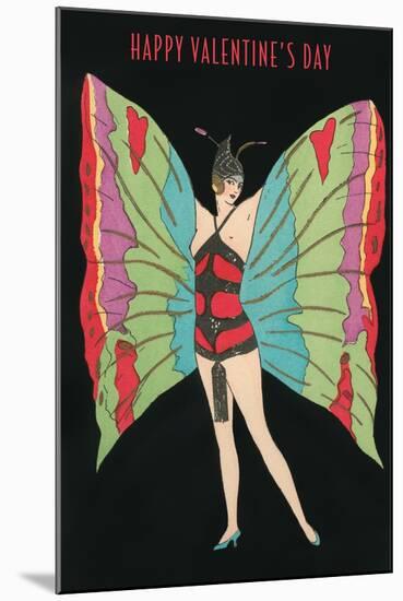 Happy Valentine's Day, Butterfly Woman-null-Mounted Art Print