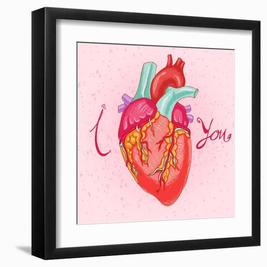 Happy Valentine's Day Card with Heart-karnoff-Framed Art Print