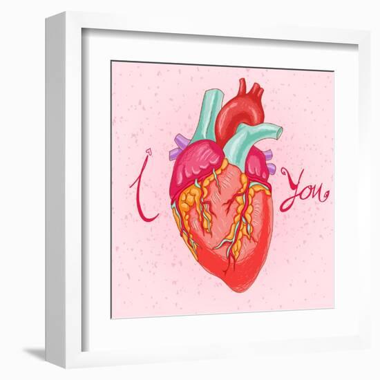 Happy Valentine's Day Card with Heart-karnoff-Framed Art Print