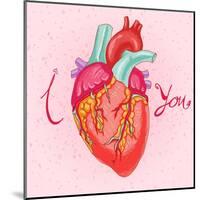Happy Valentine's Day Card with Heart-karnoff-Mounted Art Print