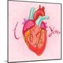 Happy Valentine's Day Card with Heart-karnoff-Mounted Art Print