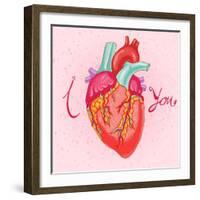 Happy Valentine's Day Card with Heart-karnoff-Framed Art Print