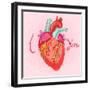 Happy Valentine's Day Card with Heart-karnoff-Framed Art Print