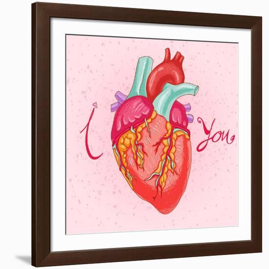 Happy Valentine's Day Card with Heart-karnoff-Framed Art Print