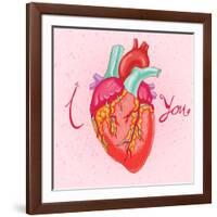 Happy Valentine's Day Card with Heart-karnoff-Framed Art Print