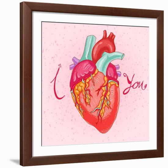 Happy Valentine's Day Card with Heart-karnoff-Framed Art Print