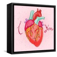 Happy Valentine's Day Card with Heart-karnoff-Framed Stretched Canvas