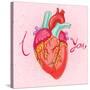 Happy Valentine's Day Card with Heart-karnoff-Stretched Canvas