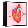 Happy Valentine's Day Card with Heart-karnoff-Framed Stretched Canvas