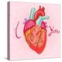 Happy Valentine's Day Card with Heart-karnoff-Stretched Canvas