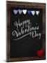 Happy Valentine's Day Chalkboard with Love Message and Red Heart in Corner-MarjanCermelj-Mounted Art Print