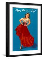 Happy Valentine's Day, Flamenco Dancer-null-Framed Art Print