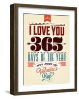 Happy Valentine's Day Hand Lettering - Typographical Background-Melindula-Framed Art Print