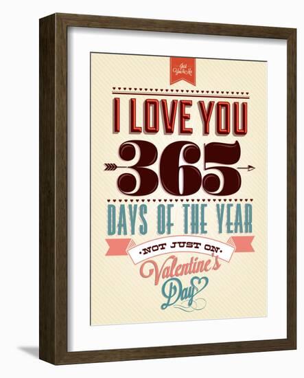 Happy Valentine's Day Hand Lettering - Typographical Background-Melindula-Framed Art Print