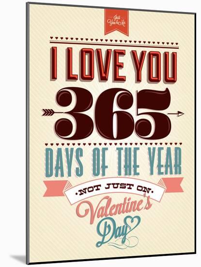 Happy Valentine's Day Hand Lettering - Typographical Background-Melindula-Mounted Art Print