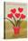 Happy Valentine's Day, Heart Flowers in Pot-null-Stretched Canvas