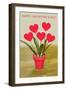 Happy Valentine's Day, Heart Flowers in Pot-null-Framed Art Print