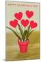 Happy Valentine's Day, Heart Flowers in Pot-null-Mounted Art Print