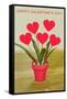 Happy Valentine's Day, Heart Flowers in Pot-null-Framed Stretched Canvas