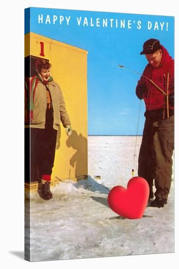 Happy Valentine's Day, Ice Fishing-null-Stretched Canvas
