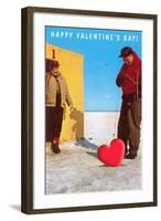 Happy Valentine's Day, Ice Fishing-null-Framed Art Print