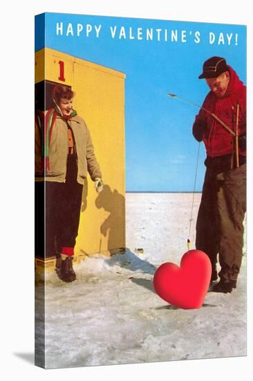 Happy Valentine's Day, Ice Fishing-null-Stretched Canvas